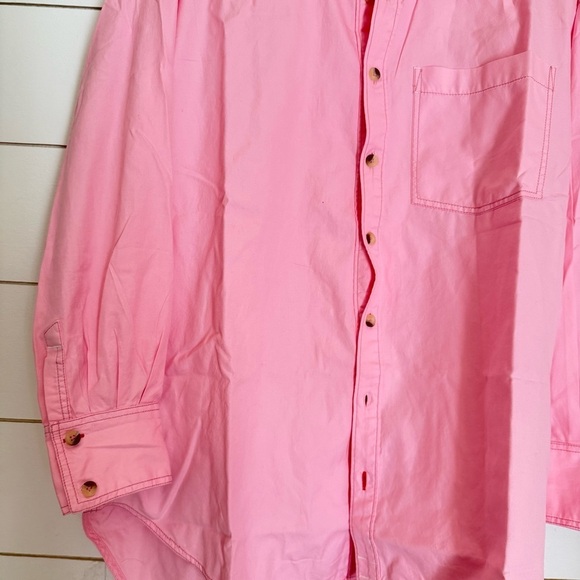 NWOT FREE PEOPLE We The Free Freddie Shirt Button Down Fairy Tale Pink XS/S - Picture 8 of 16